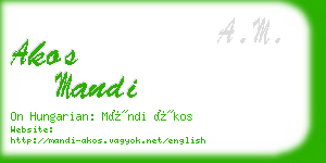 akos mandi business card